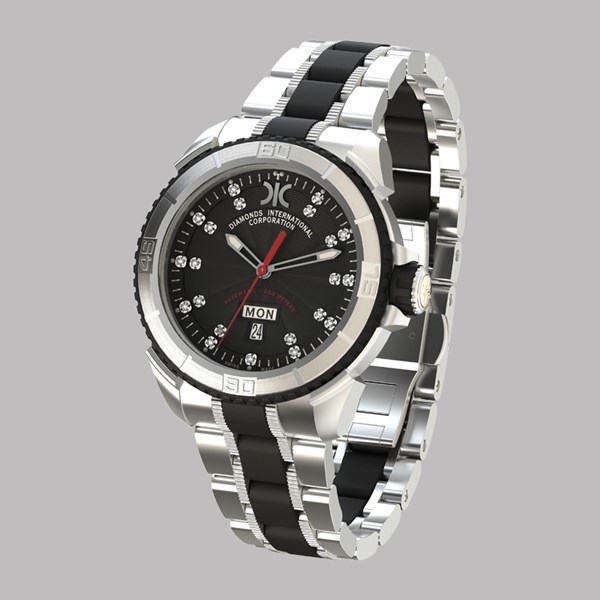 Picture of Diamantové hodinky 9280-AN-NR-Steel + Rubber