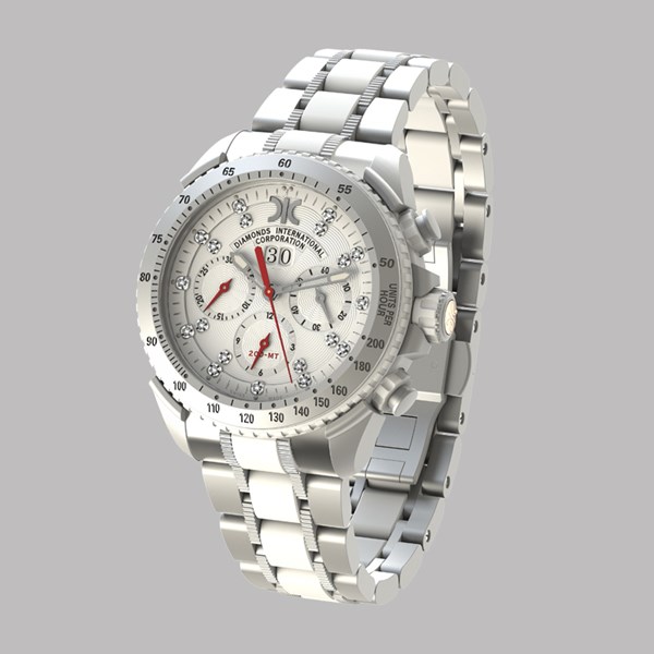 Picture of Diamantové hodinky 9288-AI-AG-Steel + Rubber